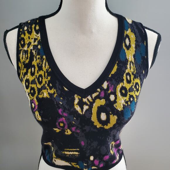 RACHEL Rachel Roy Multicolored Textured Pullover Crop Vest Size XS - Picture 4 of 8